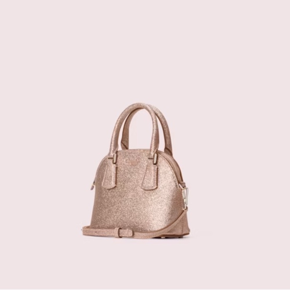 Kate Spade Sylvia Glitter Mini Dome Satchel | Blush Pink | Crossbody Option